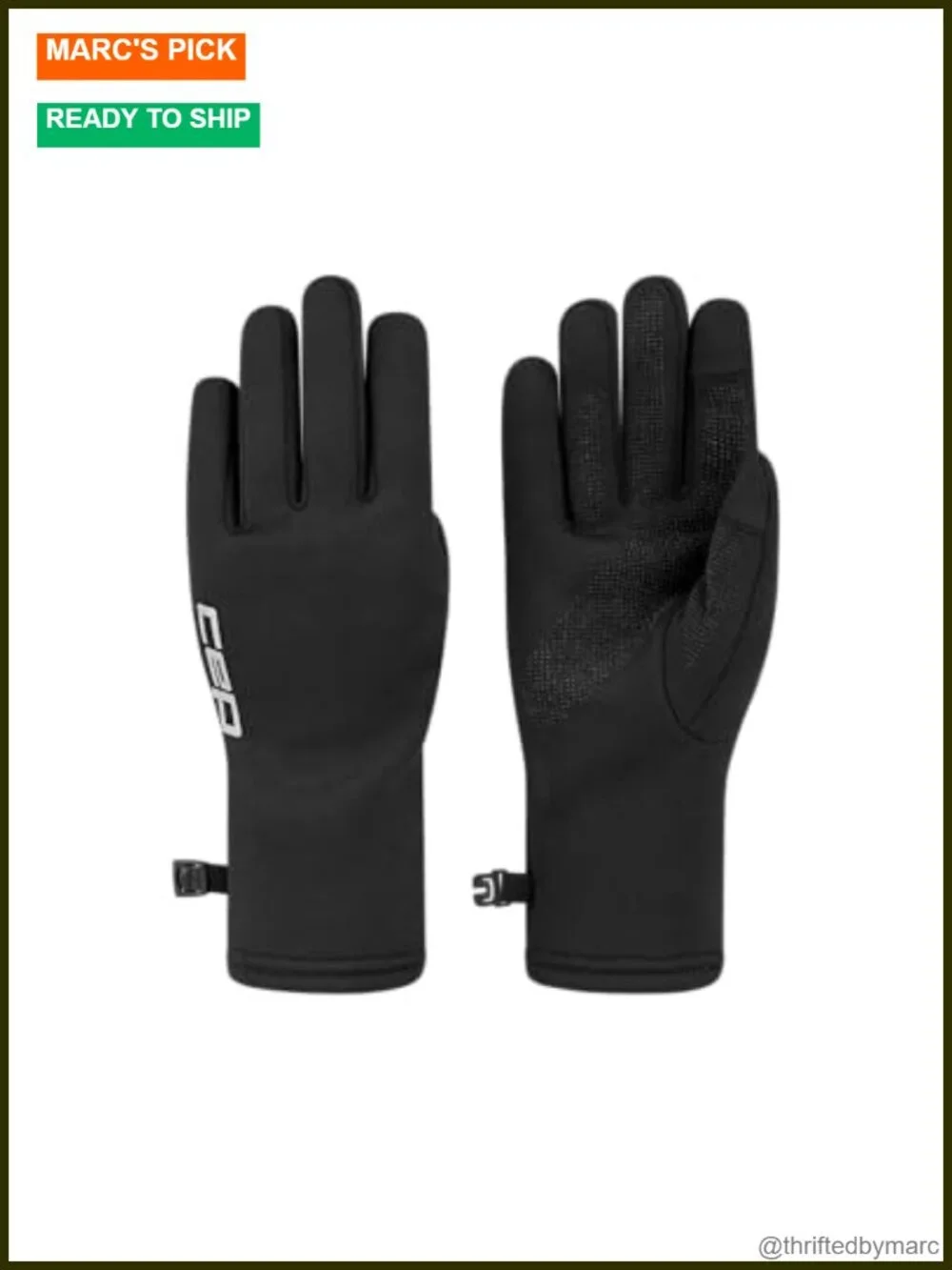 Thermal Running Gloves Touchscreen Compatible Fleece Lining Lightweight